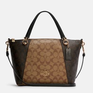 Kacey Satchel In Blocked Signature Canvas